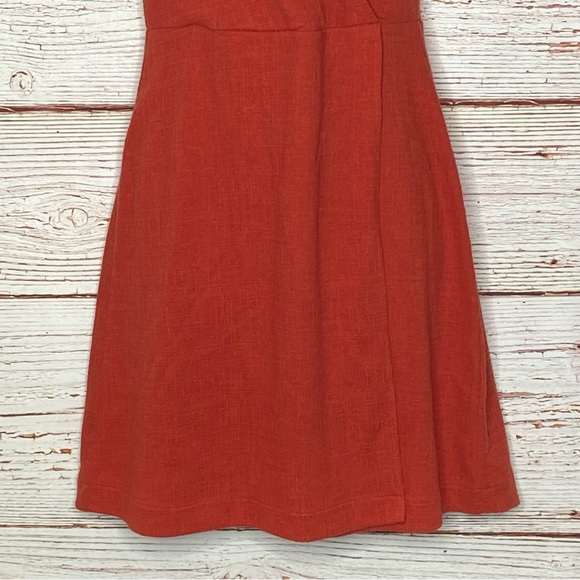 Madewell Cross-Front Flutter-Sleeve Mini Dress In Burnt Orange Sz XXS - Picture 12 of 16